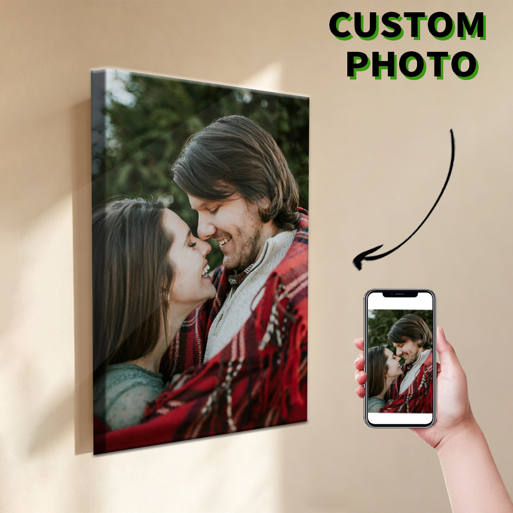 Engraved Wood Frame - 1 Pc Customized Photos on Canvas
