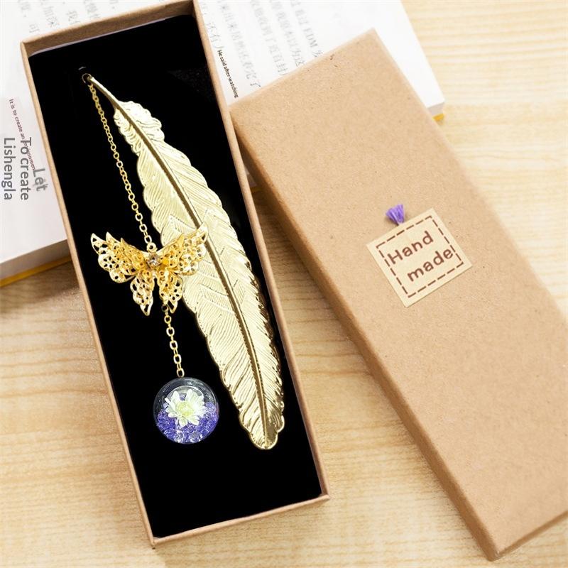 Dried Flower Bookmark - 1PC Metal Bookmark Creative Immortal Dried