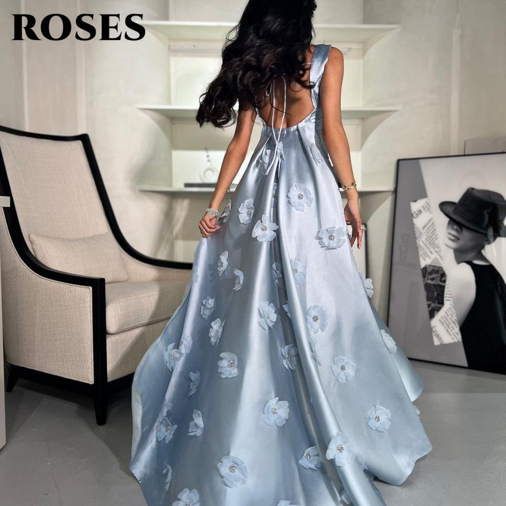 Custom Night Sky - ROSES Sky Blue 3D Flowers Party