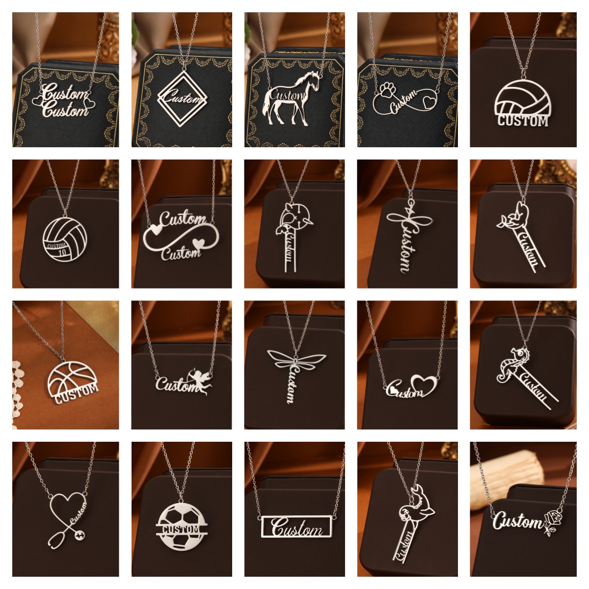 Name Necklace Custom - 1pc Stainless Steel Customized Personalized Name