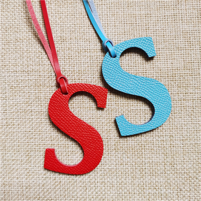 Monogram Keychain Leather - English Letter O P Q R