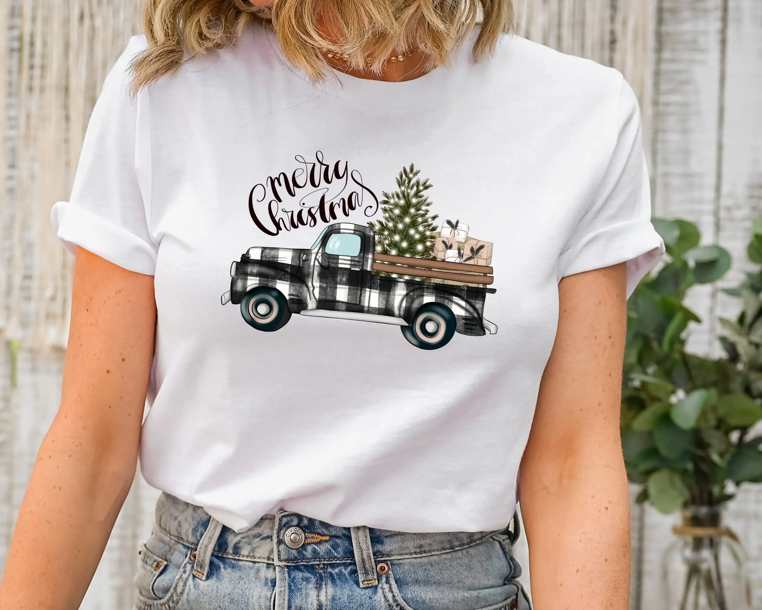 Family Tree Print - Farm Fresh Christmas Trees Truck T