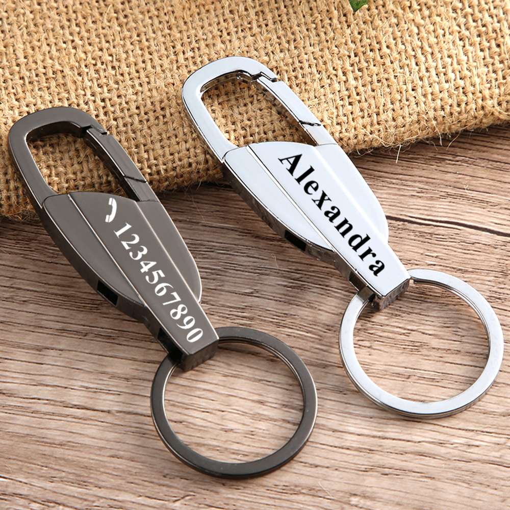 Initial Ring Custom - Custom Personalized Lettering Keychain Men Key