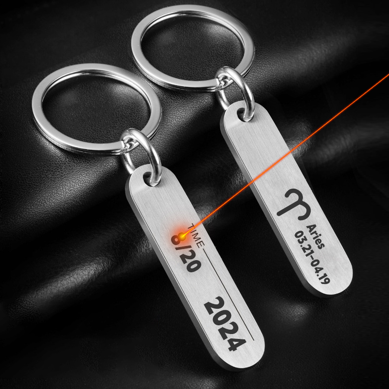 Initial Ring Custom - Customized Key Chains with Laser Engraved