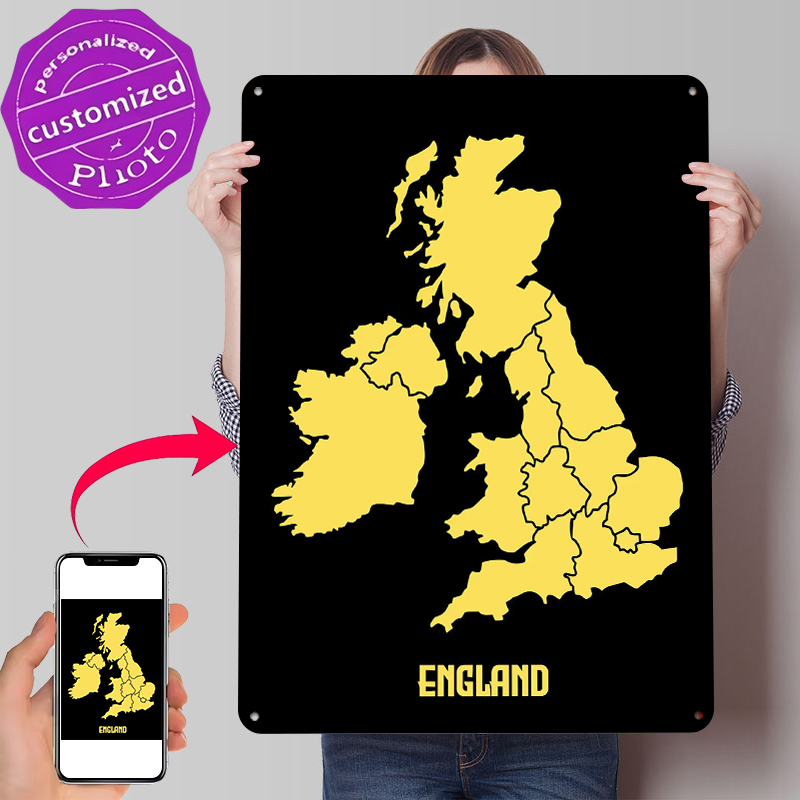 Custom Map Poster - Map of England Printed Poster Customized
