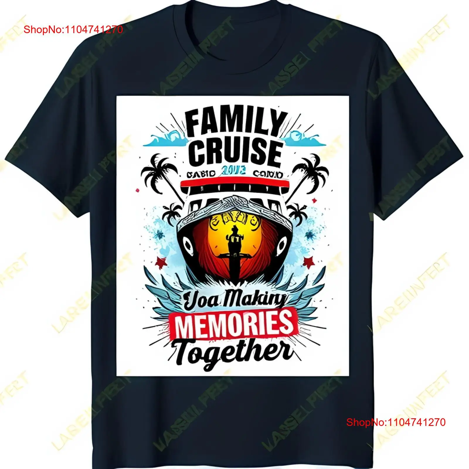 Family Tree Print - Dark Blue Family Cruise T Shirt