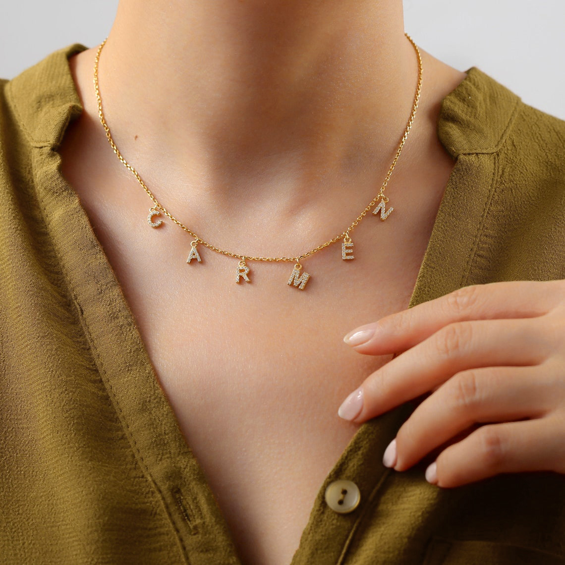 Name Necklace Custom - Custom Personalized Name Necklace for Women,