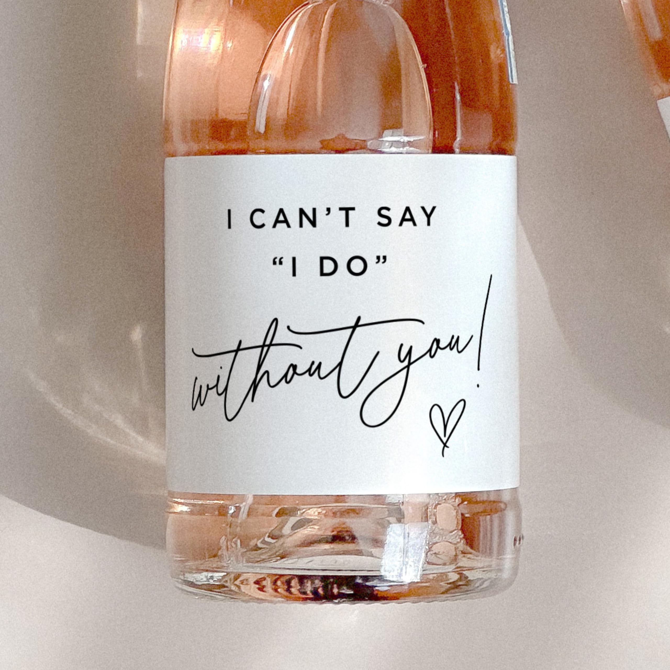 Personalised Candle Label - Bridesmaid Proposal Mini Champagne Labels -