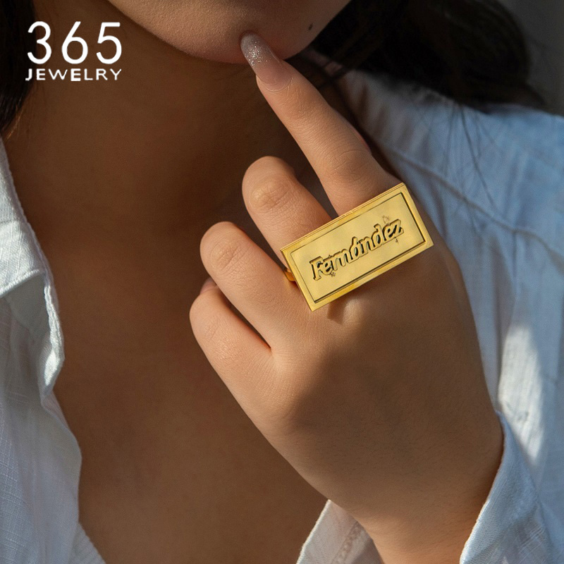 Initial Ring Custom - Fashion Custom Name Rings Stainless Steel