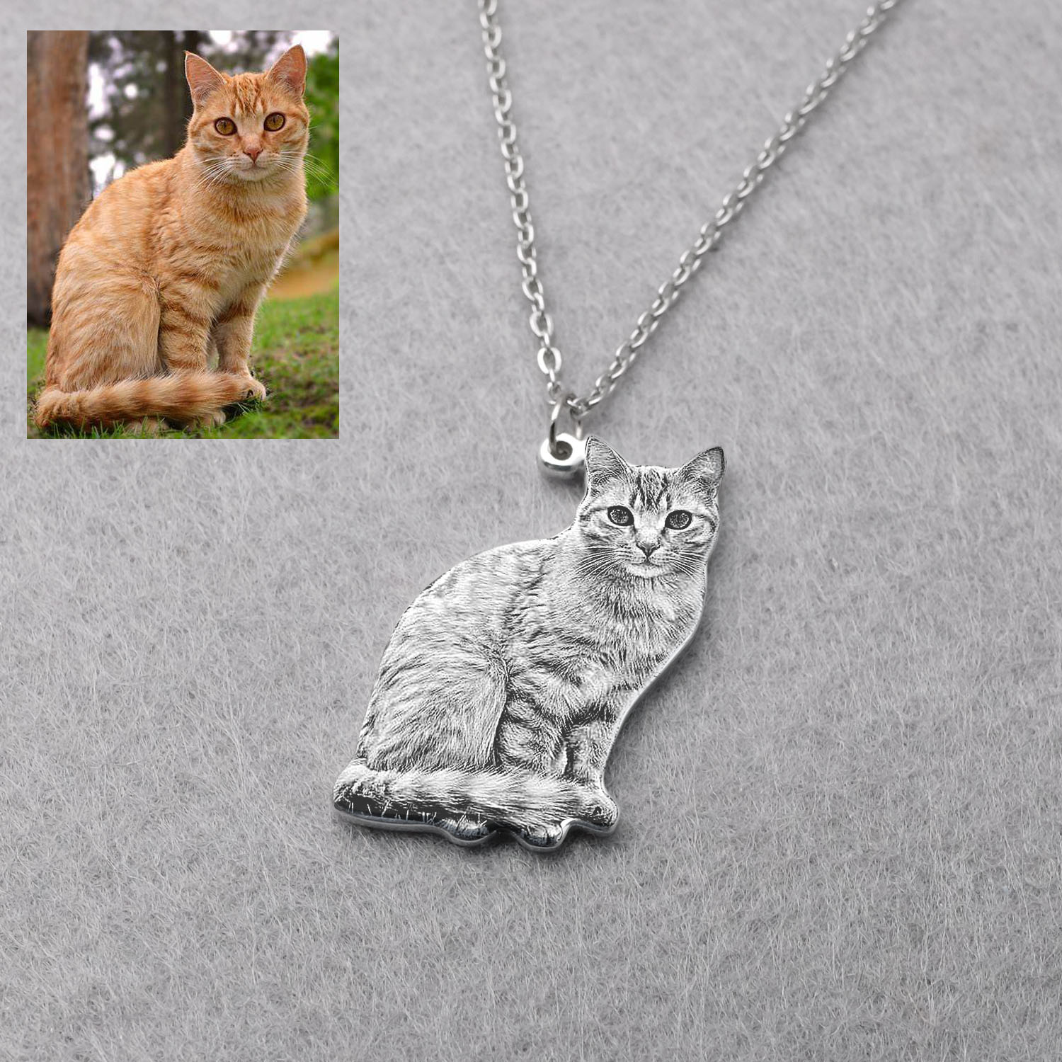Pet Portrait Custom - Personalized Pet Picture Necklace Custom Portrait