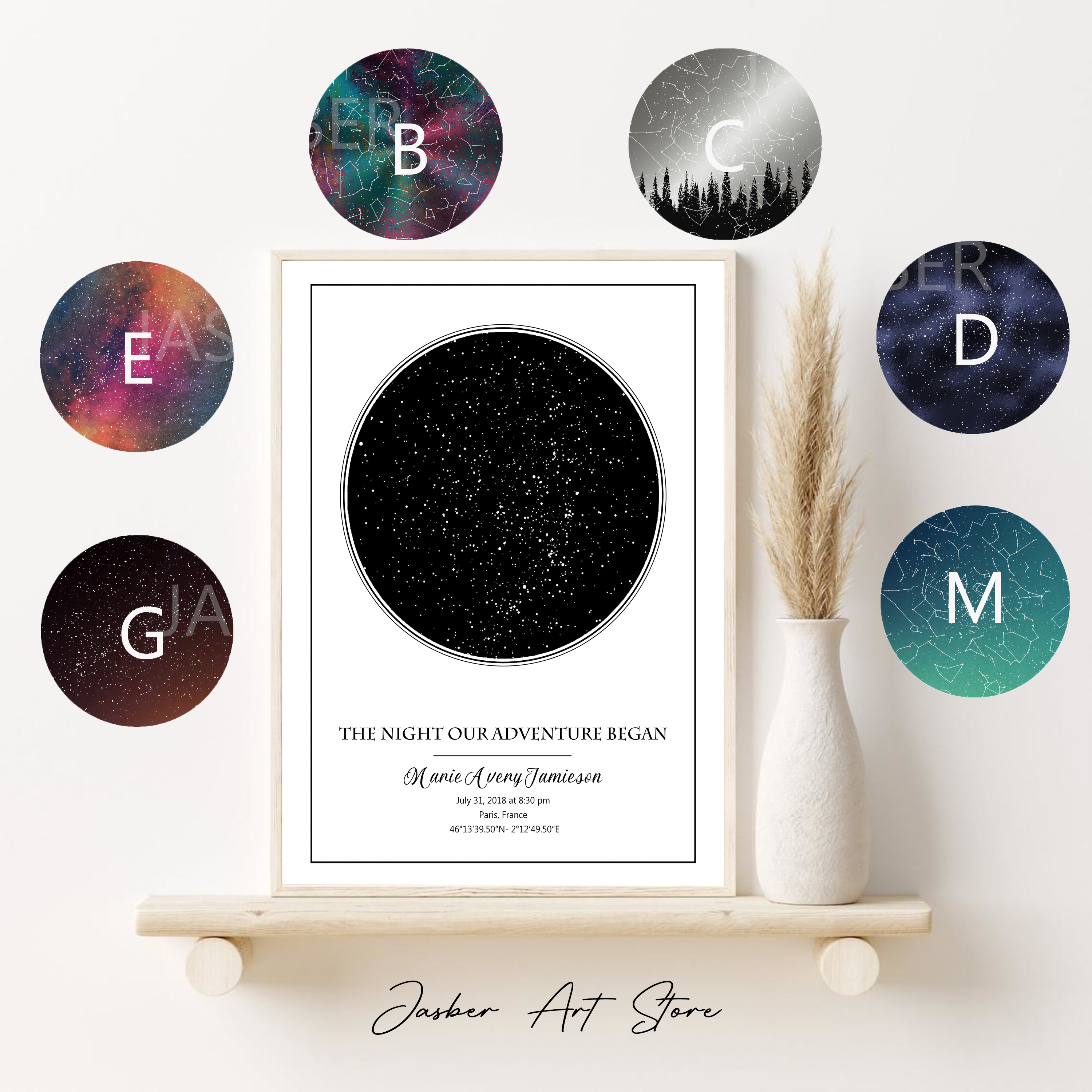 Custom Star Map - Personalized Star Map Poster Birth Marriage