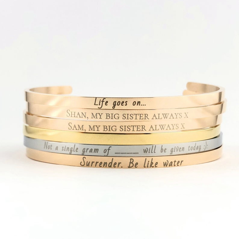 Coordinates Bracelet - Custom Personalized 4mm Width Laser Engrave