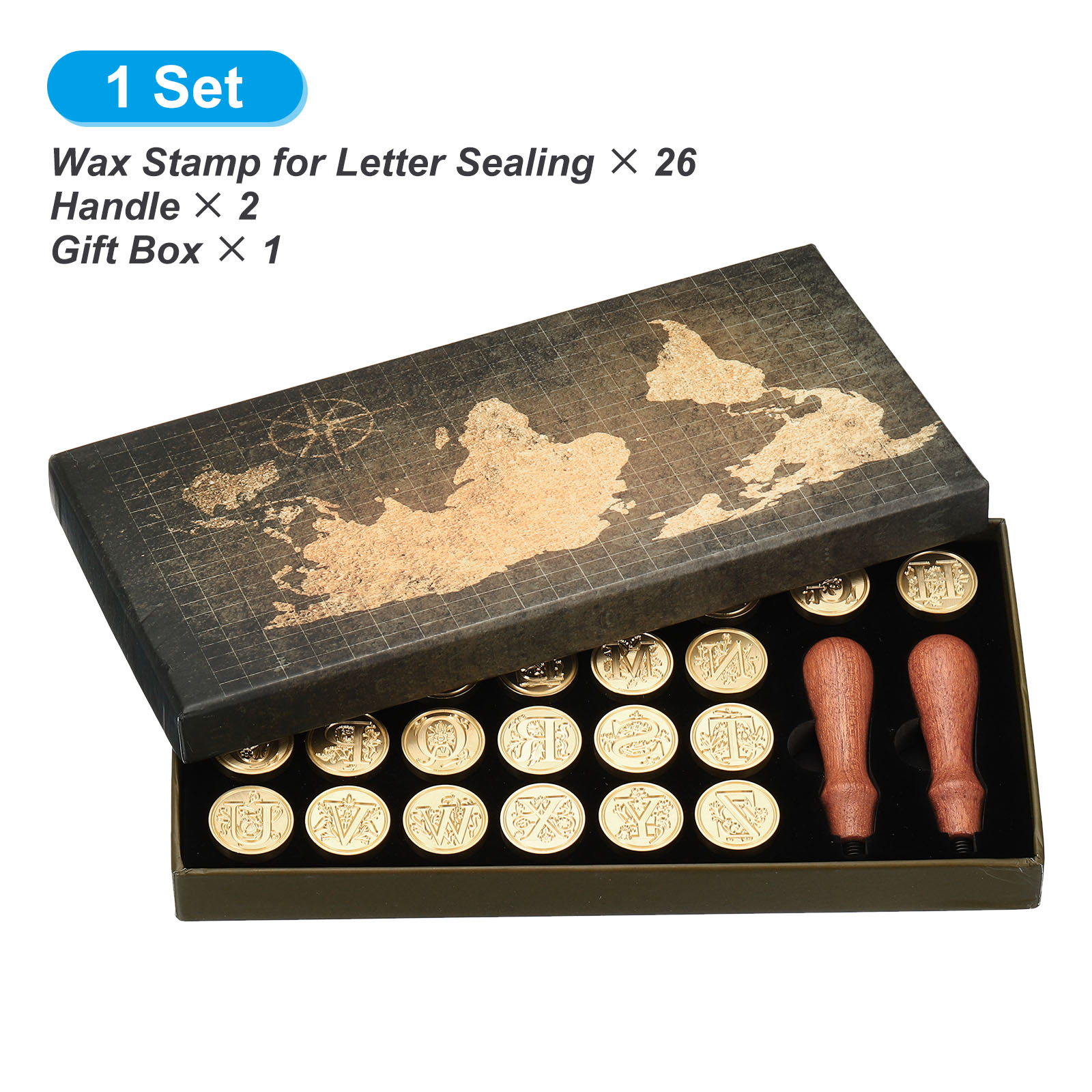 Wax Seal Letter Kit - Alphabet Wax Seal Stamp Kit, 26