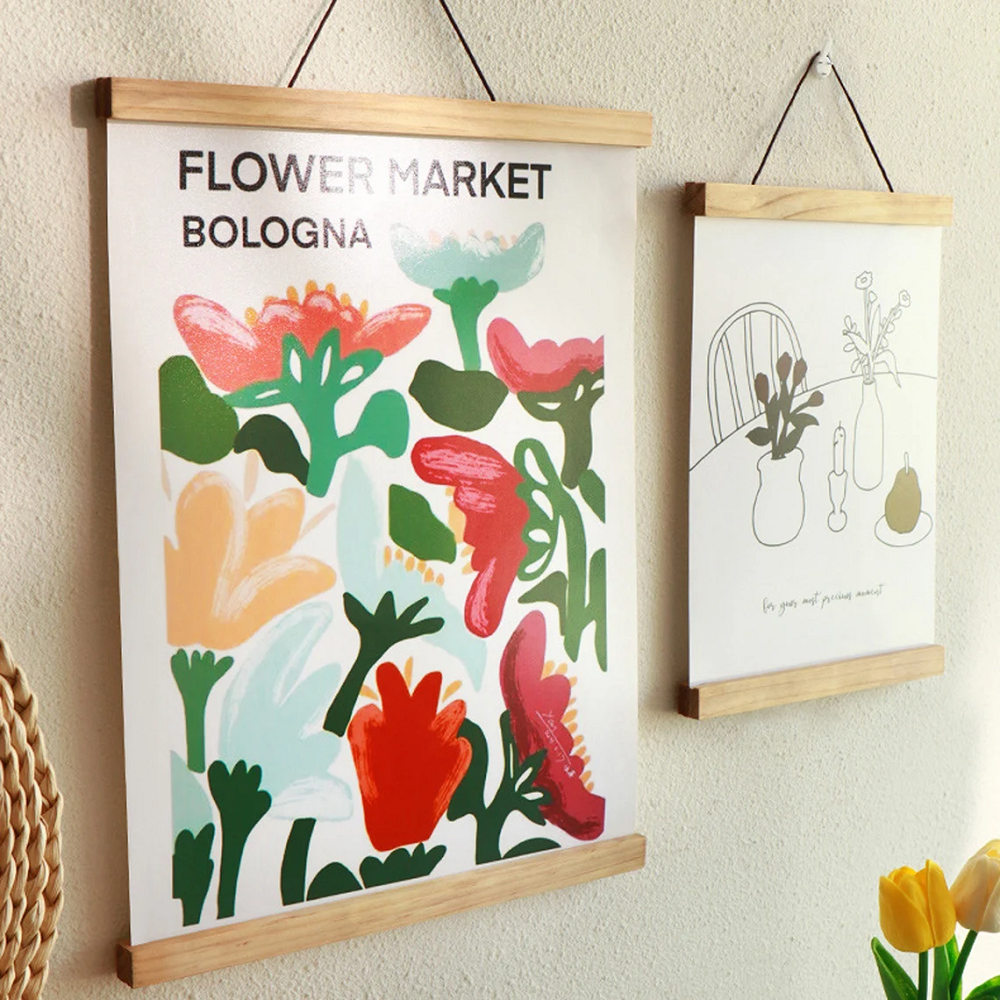 Engraved Wood Frame - 1PC Magnetic Wooden Picture Hanger Frames