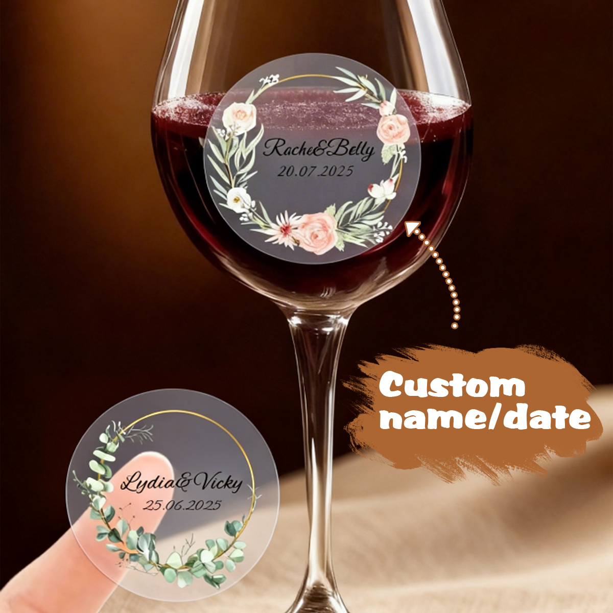 Personalised Candle Label - 54-540Pcs Clear Personalized Wedding Tags, Custom