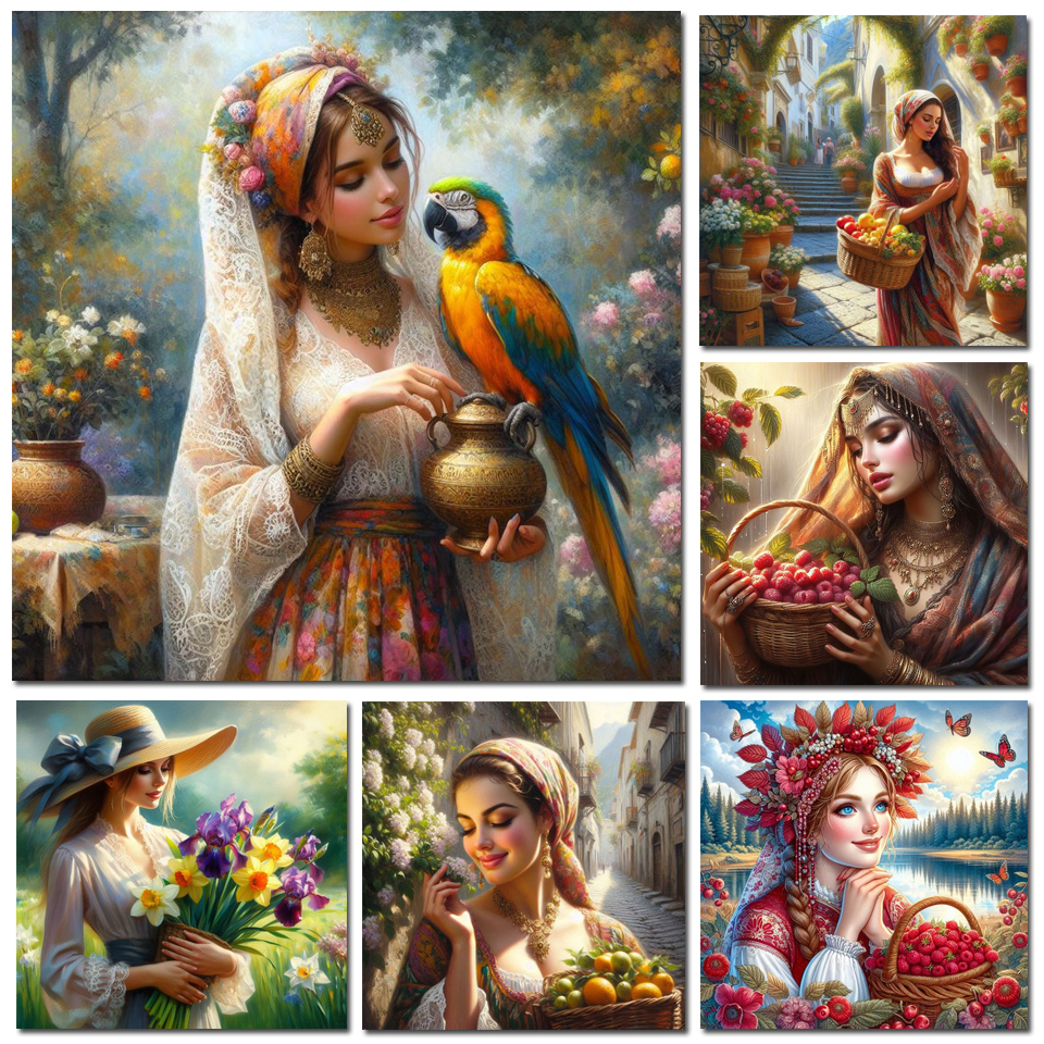 Photo Mosaic Print - 1pc frameless Diamond Painting Woman Portrait