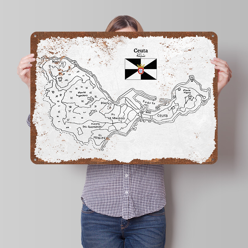 Custom Map Poster - Handdrawn Map of Ceuta. Poster Customized