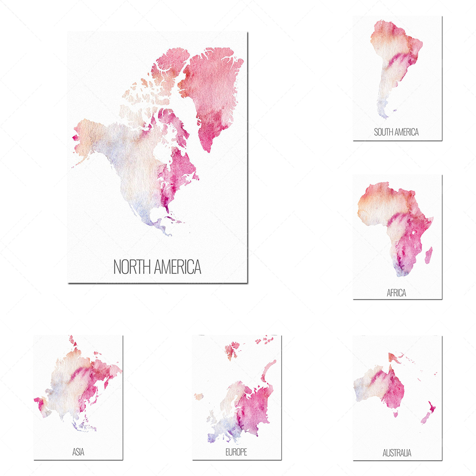 Custom Star Map - 6 continent poster set, North America
