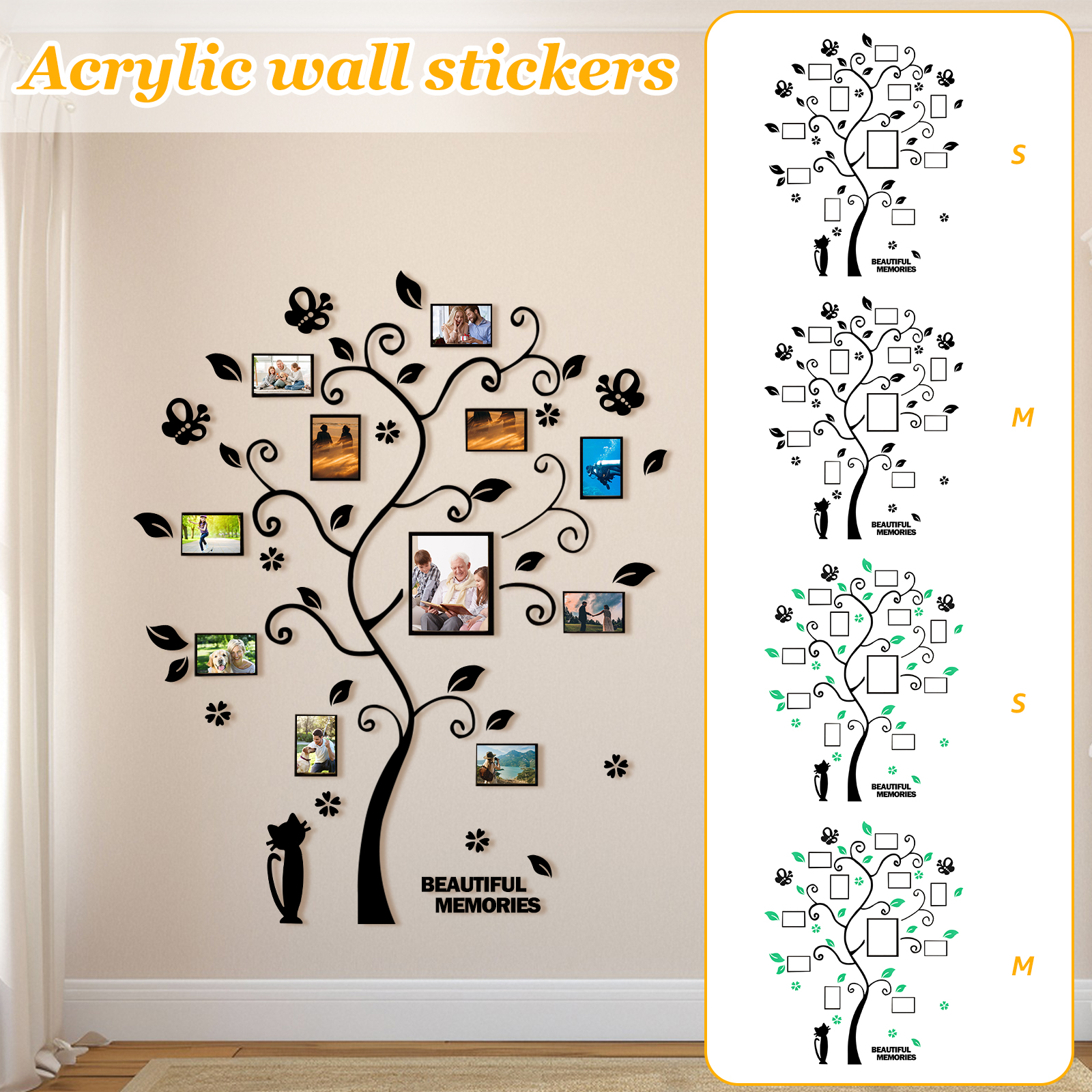 Family Tree Print - 1Pc Picture Frames Tree Acrylic Picture