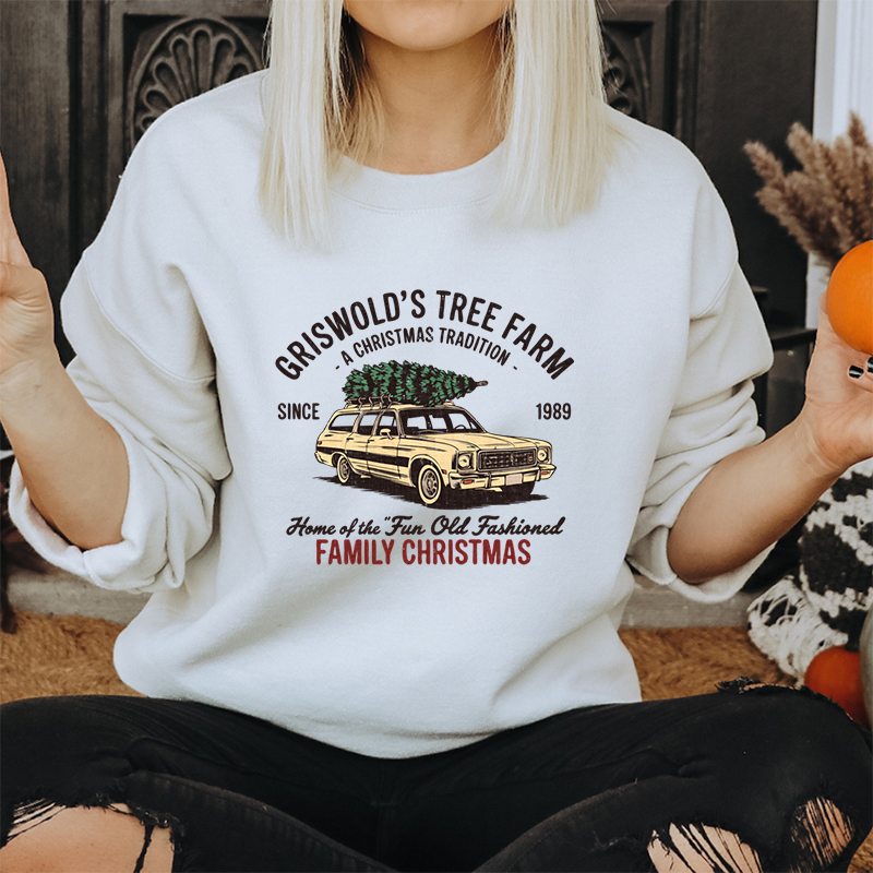 Family Tree Print - Family Christmas Tree Farm Graphic Fashion