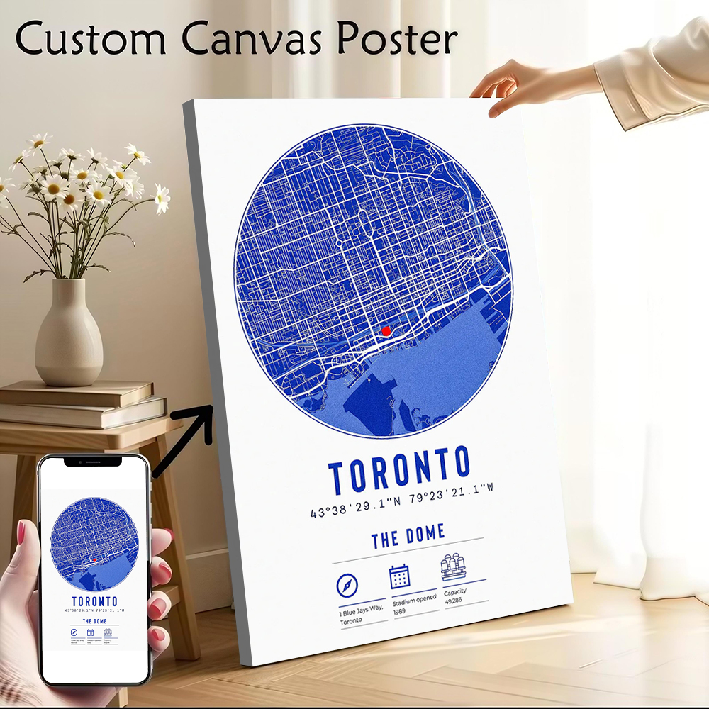 Custom Map Poster - Toronto Map Print Printed Canvas Poster