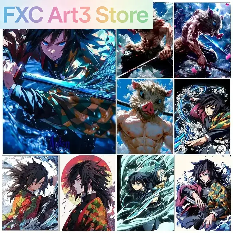 Photo Mosaic Print - Frameless,1PCS Demon Slayer Full Round/Square drill