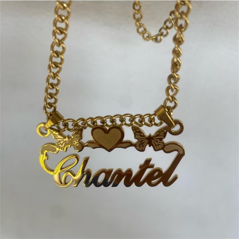 Name Necklace Custom - Custom18k Gold Nameplate Necklace Custom Name