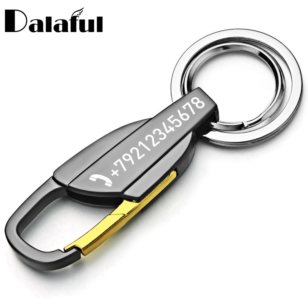 Initial Ring Custom - Personalized Lettering Keychain Men Key Chain