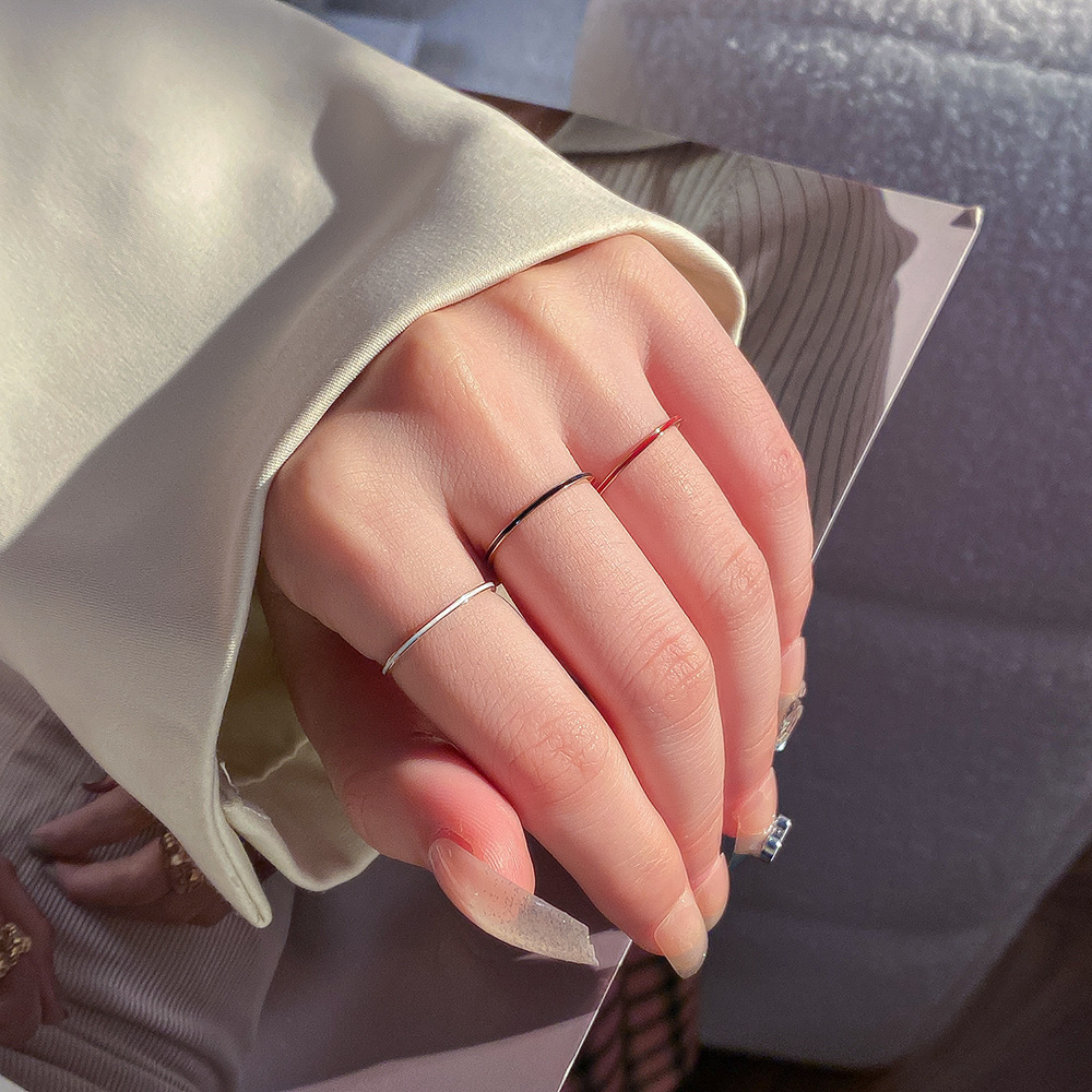 Initial Ring Custom - Titanium Steel Rose Gold Color 1mm