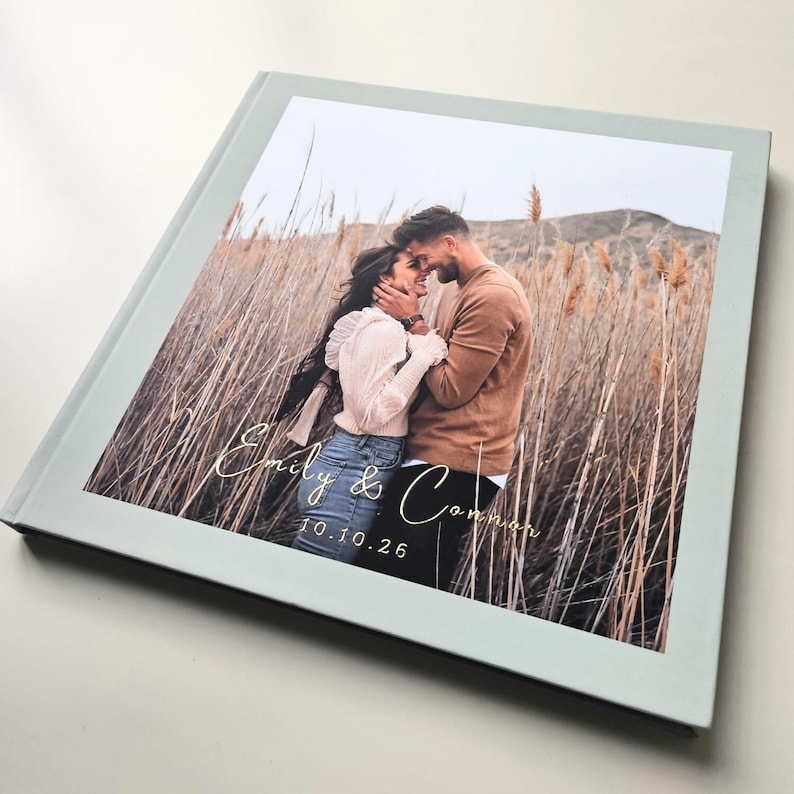 Custom Photo Book - Custom Wedding Guest Book with Foil