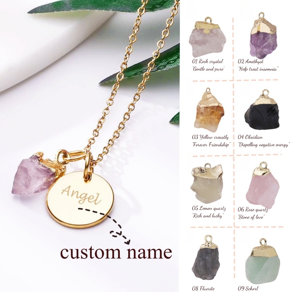Name Necklace Custom - Custom Name Crystal Necklace for Women