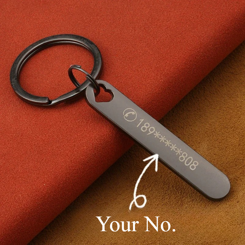 Initial Ring Custom - Custom Keychain with Free Engraving Personalized