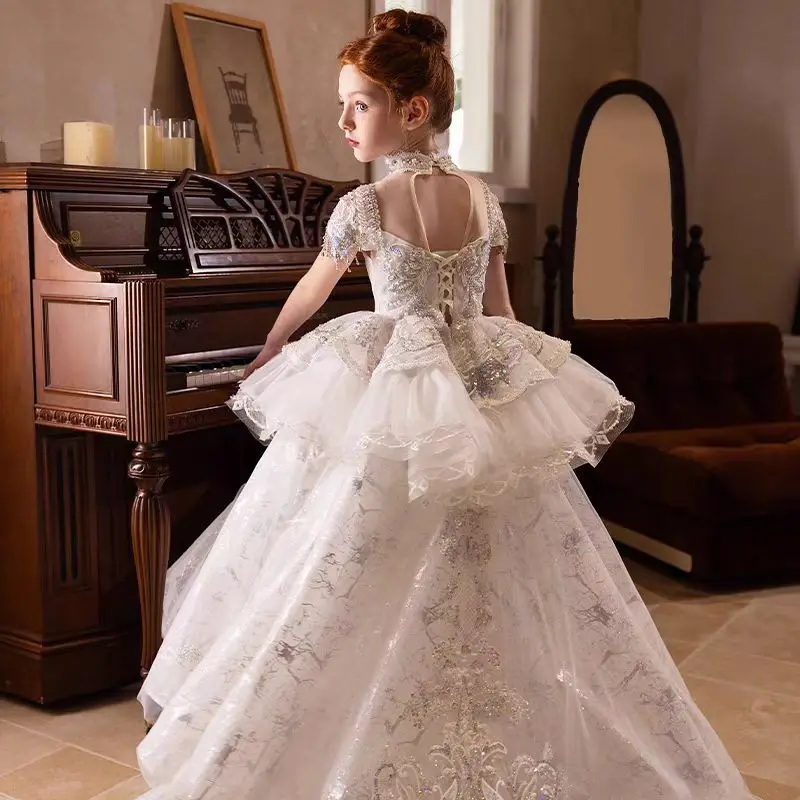 Birth Flower Necklace - Custom Flower Girl Dress Wedding Dress
