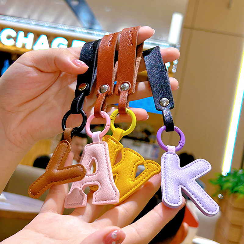 Monogram Keychain Leather - A To Z PU Leather Initial