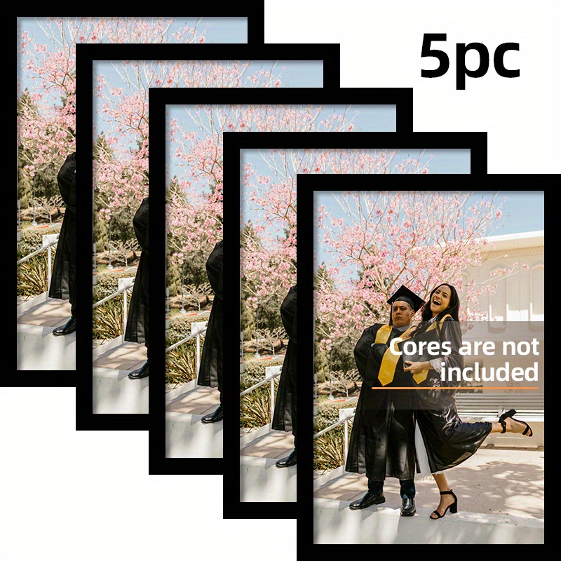 Engraved Wood Frame - 5-Piece Set A4 Black Wooden Photo
