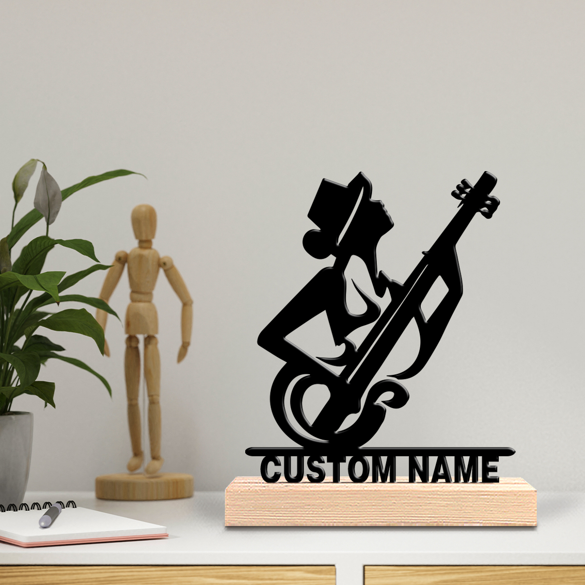 Engraved Wood Frame - 1pc Personalized Custom Performer Metal Statues