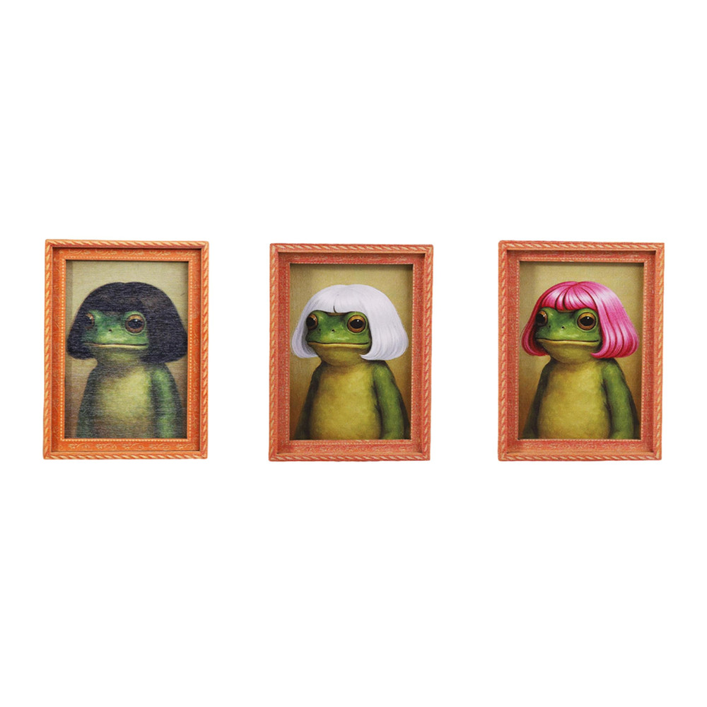 Engraved Wood Frame - Whimsical Frog Wood Photo Frame Magnet