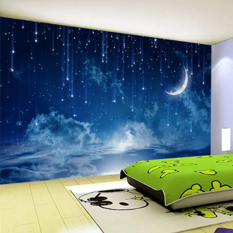 Custom Night Sky - Mural Wallpaper Custom Blue Night Sky