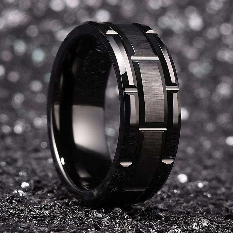 Initial Ring Custom - Fashion Men 8MM Stainless Steel Ring