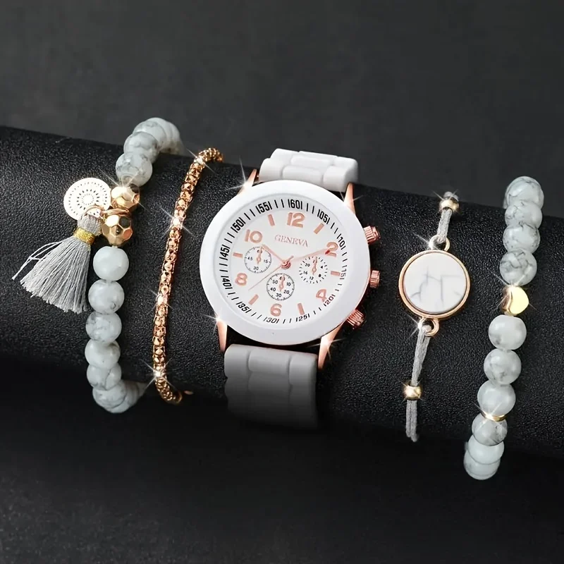 Coordinates Bracelet - 5pcs/Set Chic Women's Quartz Watch with