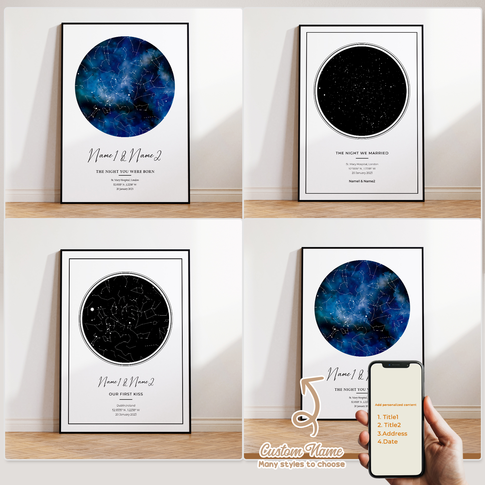 Custom Night Sky - Modern Custom Personalized Night Sky Star