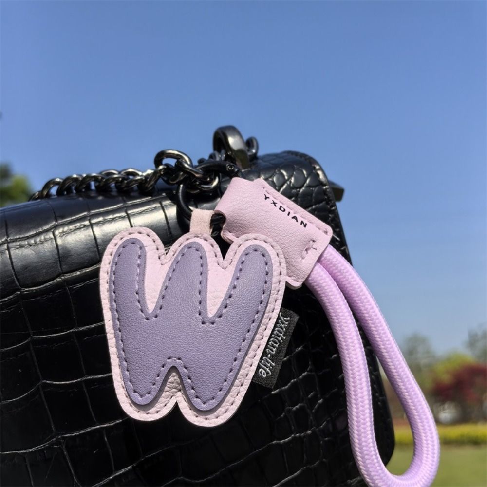 Monogram Keychain Leather - Sweet 26 Letter Keychain PU Leather