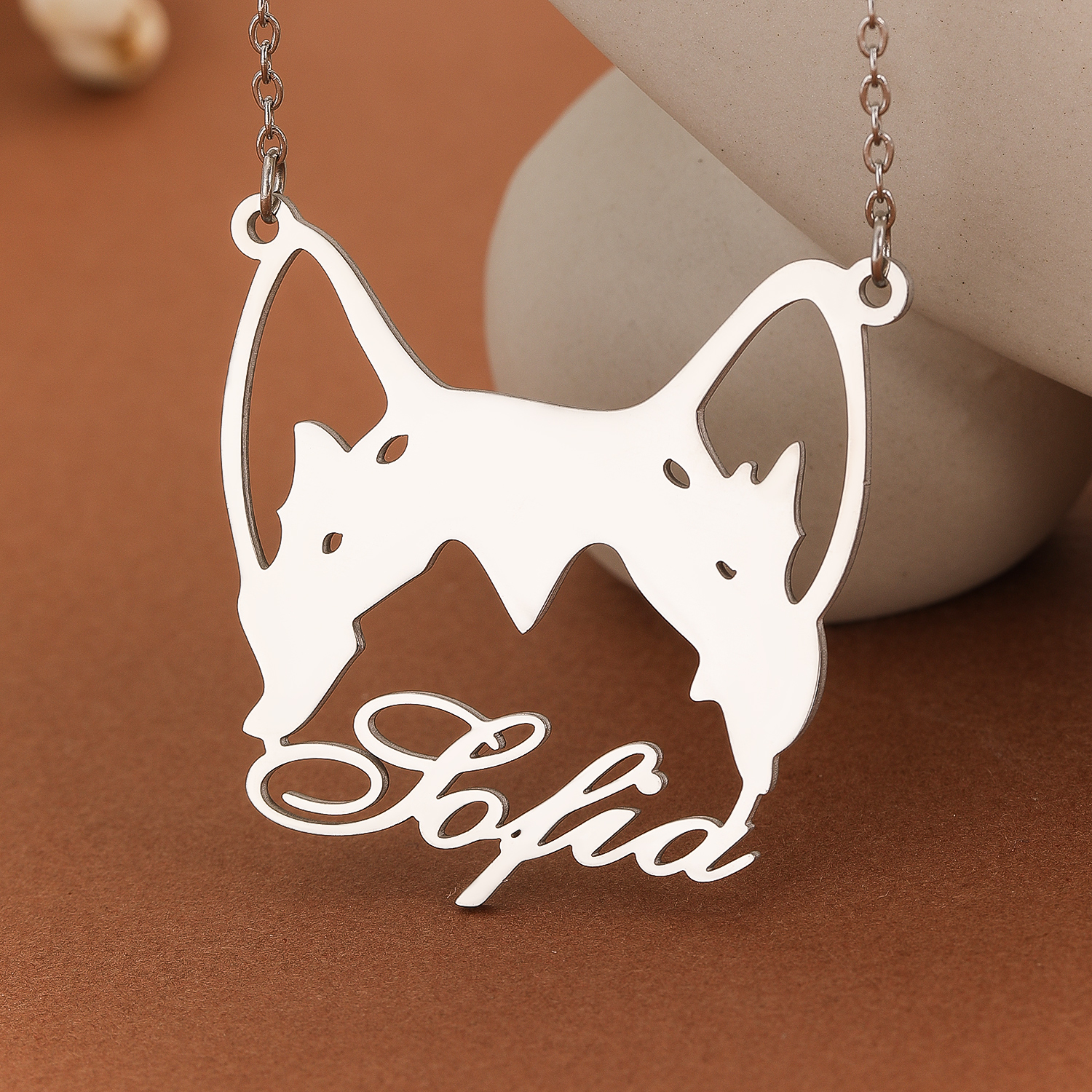 Name Necklace Custom - Custom Alaska Malamute Name Necklace Personalized