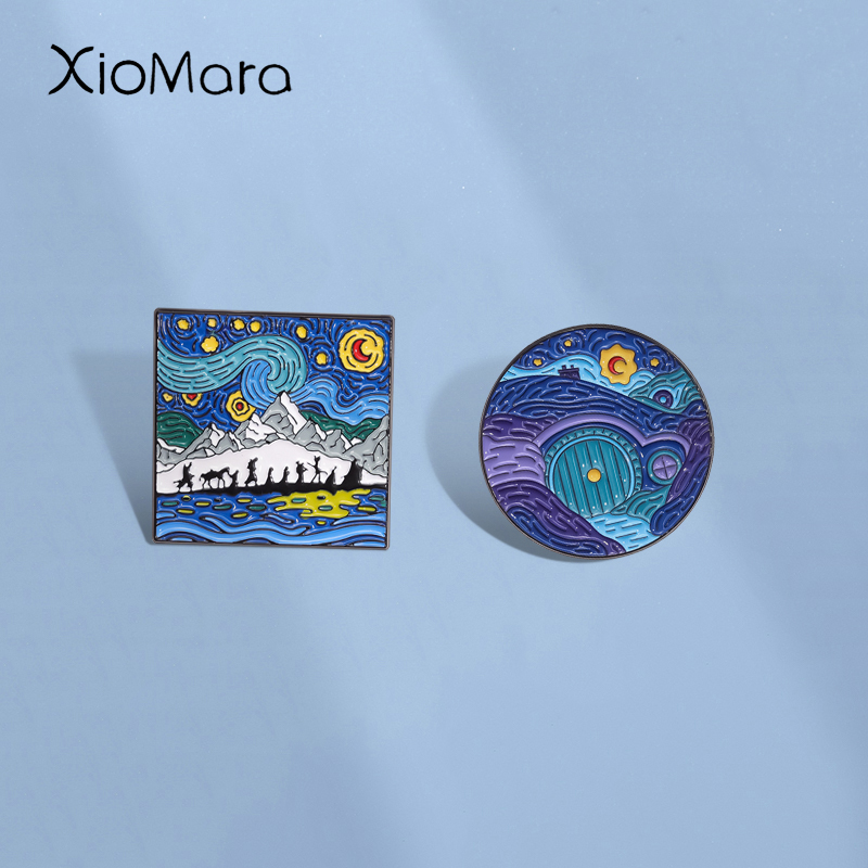 Custom Night Sky - Night Sky Oil Painting Enamel Pins