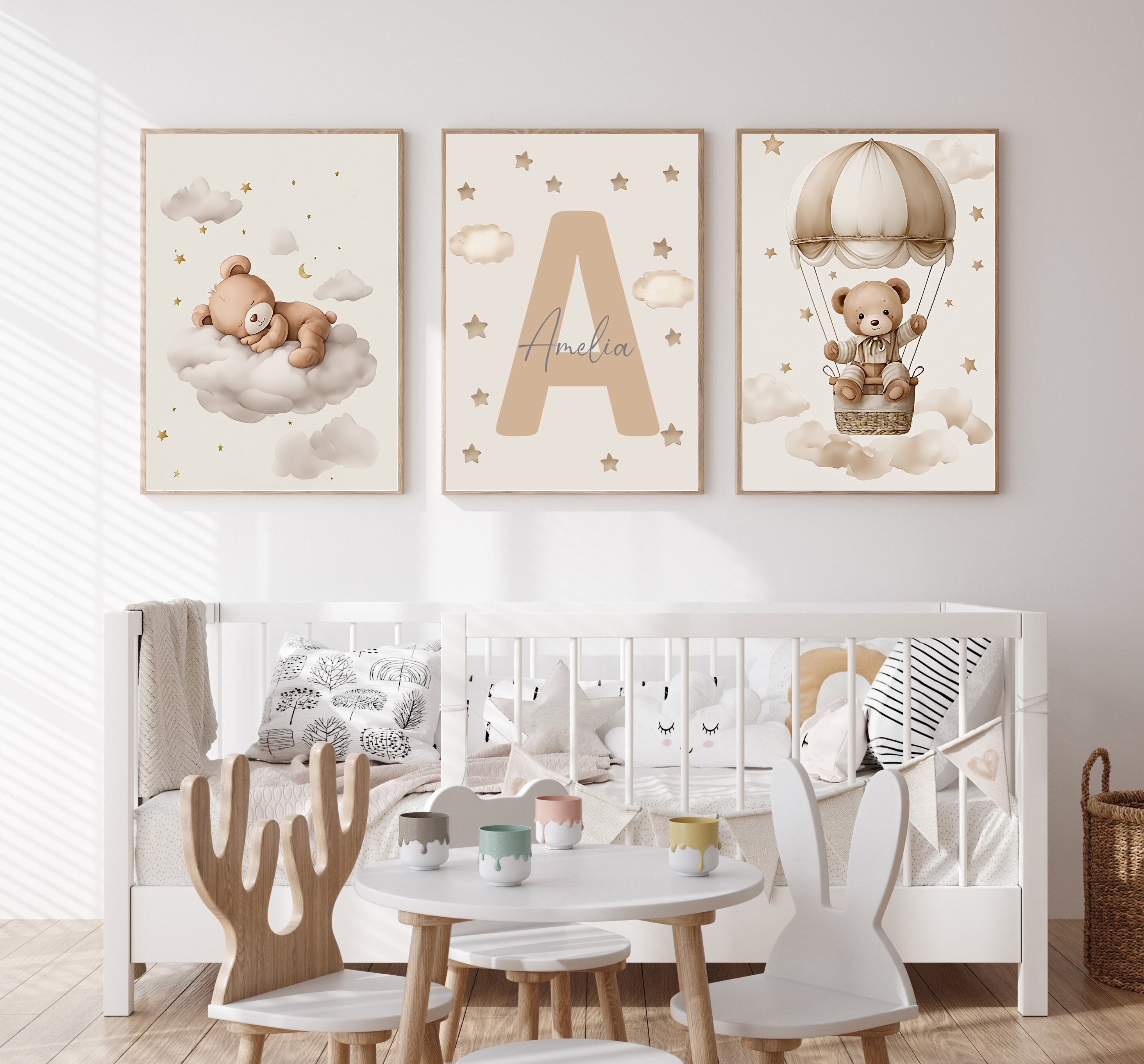 Personalized Name Box - 3pcs/set Bohemian Teddy Bear Animal Custom