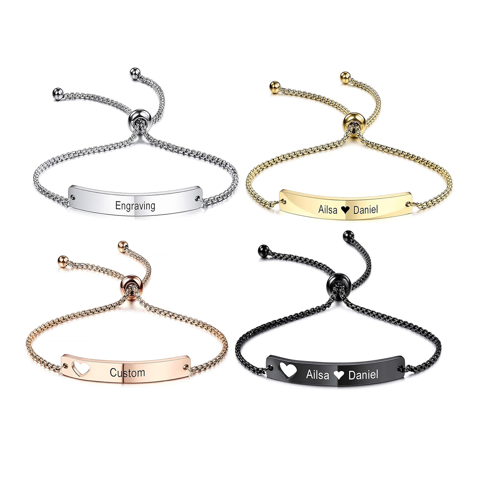Coordinates Bracelet - Personalized Engraved Bar Bracelet Custom Name