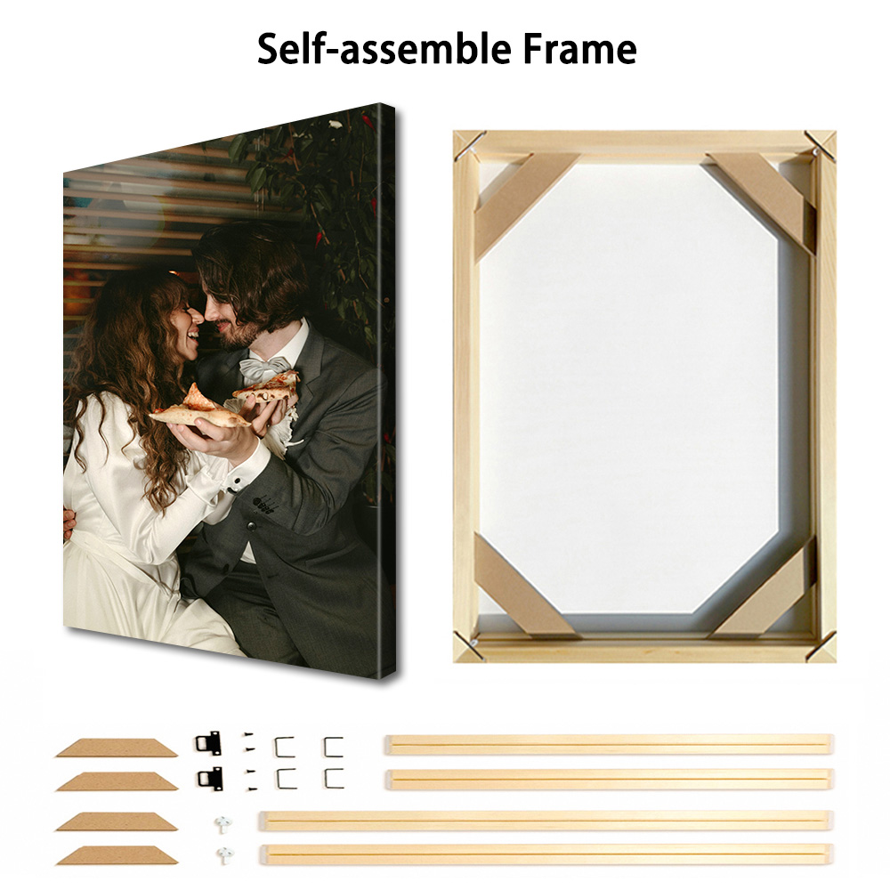 1 Pc Customized Photos on Canv - Engraved Wood Frame recension och pris