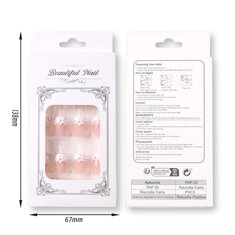 24pcs Medium Long Acrylic Fake - Pressed Flower Art recension och pris
