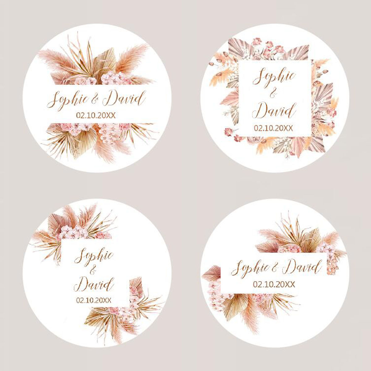 96Pcs Pampas Grass Stickers fo - Personalised Candle Label recension och pris