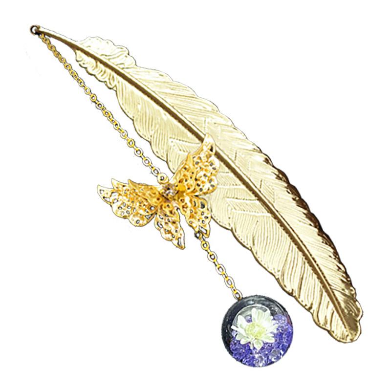 1PC Metal Bookmark Creative Im - Dried Flower Bookmark recension och pris